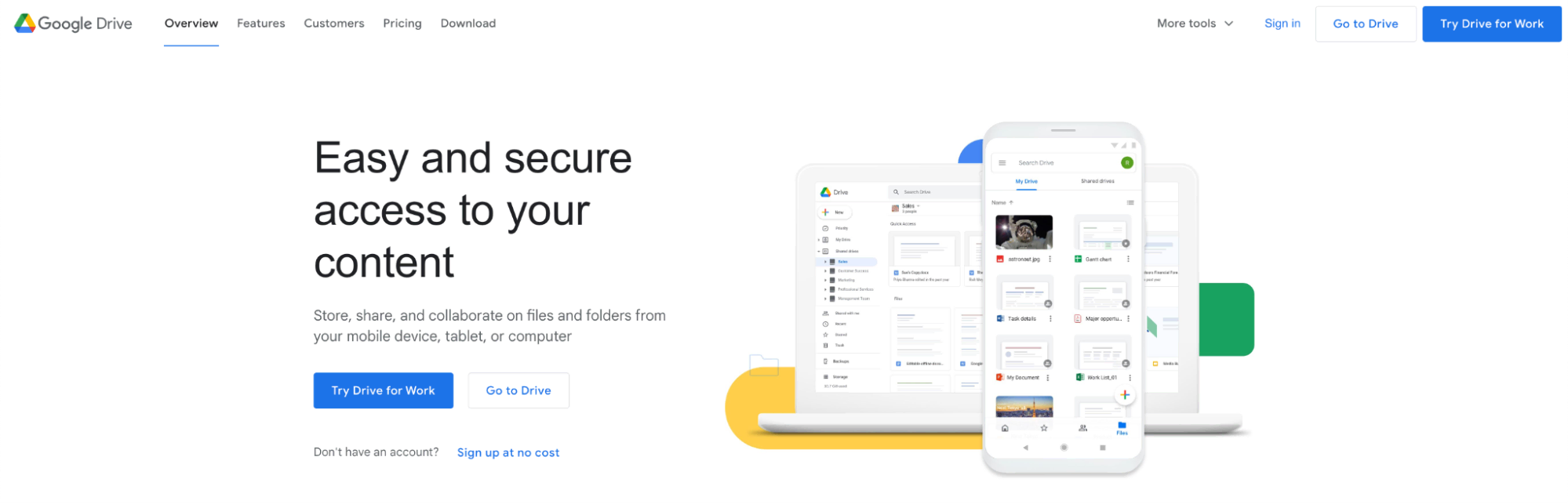Google Drive home page