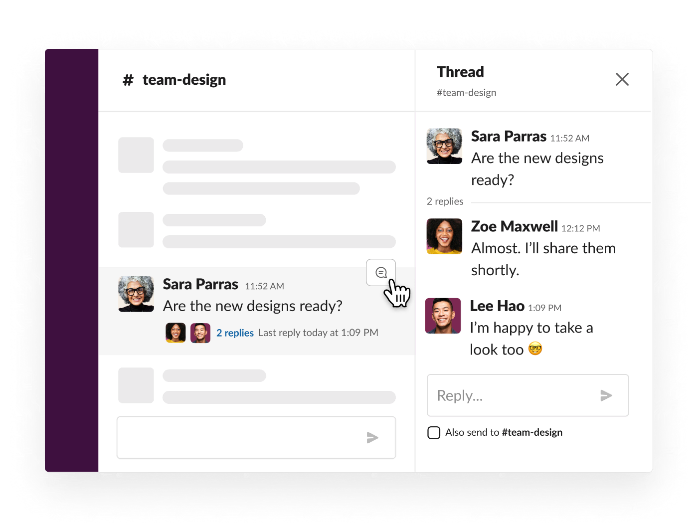 Slack chat organization