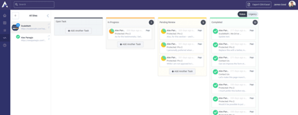 screenshot showing atarim's kanban boards