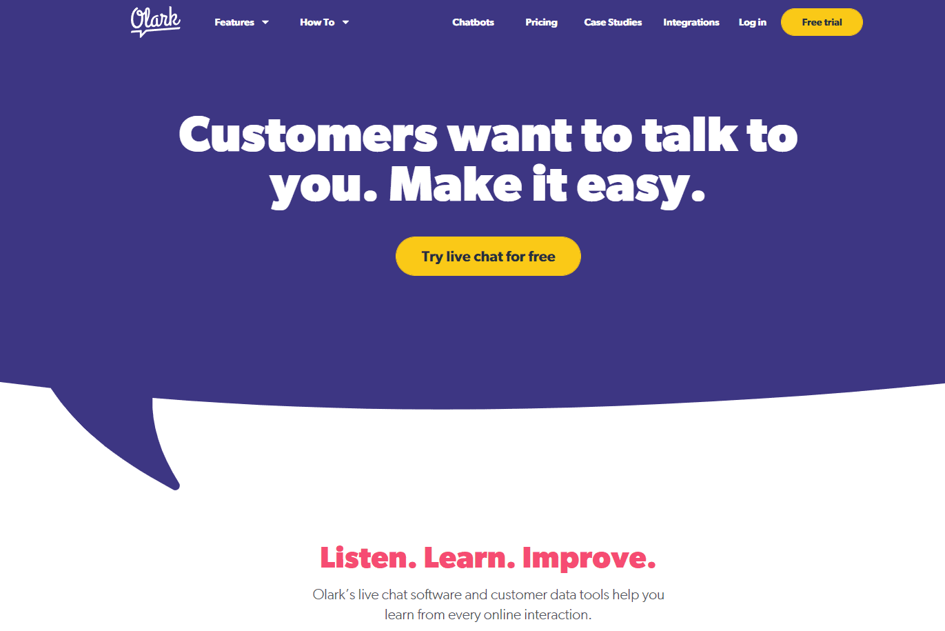 olark homepage
